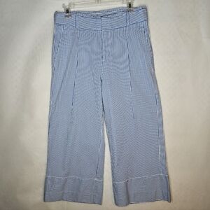 Banana Republic  Womens  Striped Wide Leg Cropped Pants Nautical  Preppy
